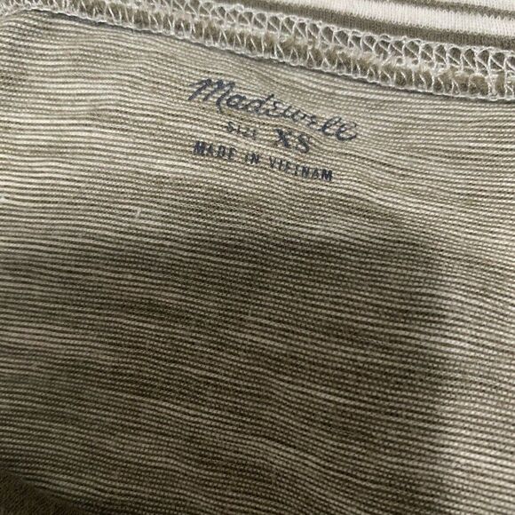 madewell womens green brown white short sleeve top t shirt xs - Picture 3 of 4